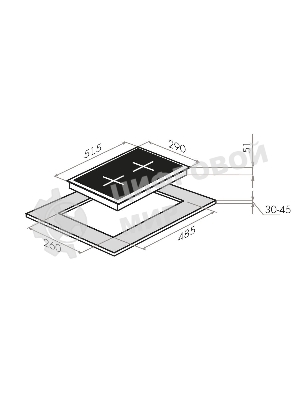 Газовая варочная панель Maunfeld EGHS.32.3ES/G, 2 конфорки, нержавеющая сталь