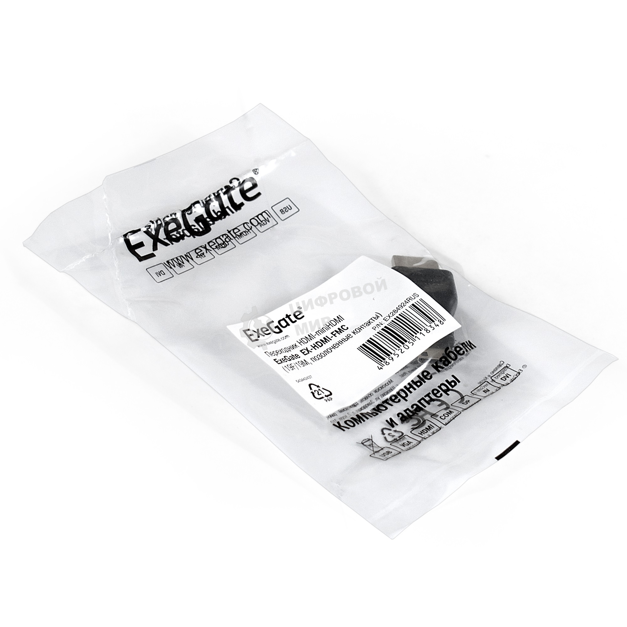 Переходник Exegate EX284924RUS HDMI-miniHDMI EX-HDMI-FMC (19F/19M, позолоченные контакты)