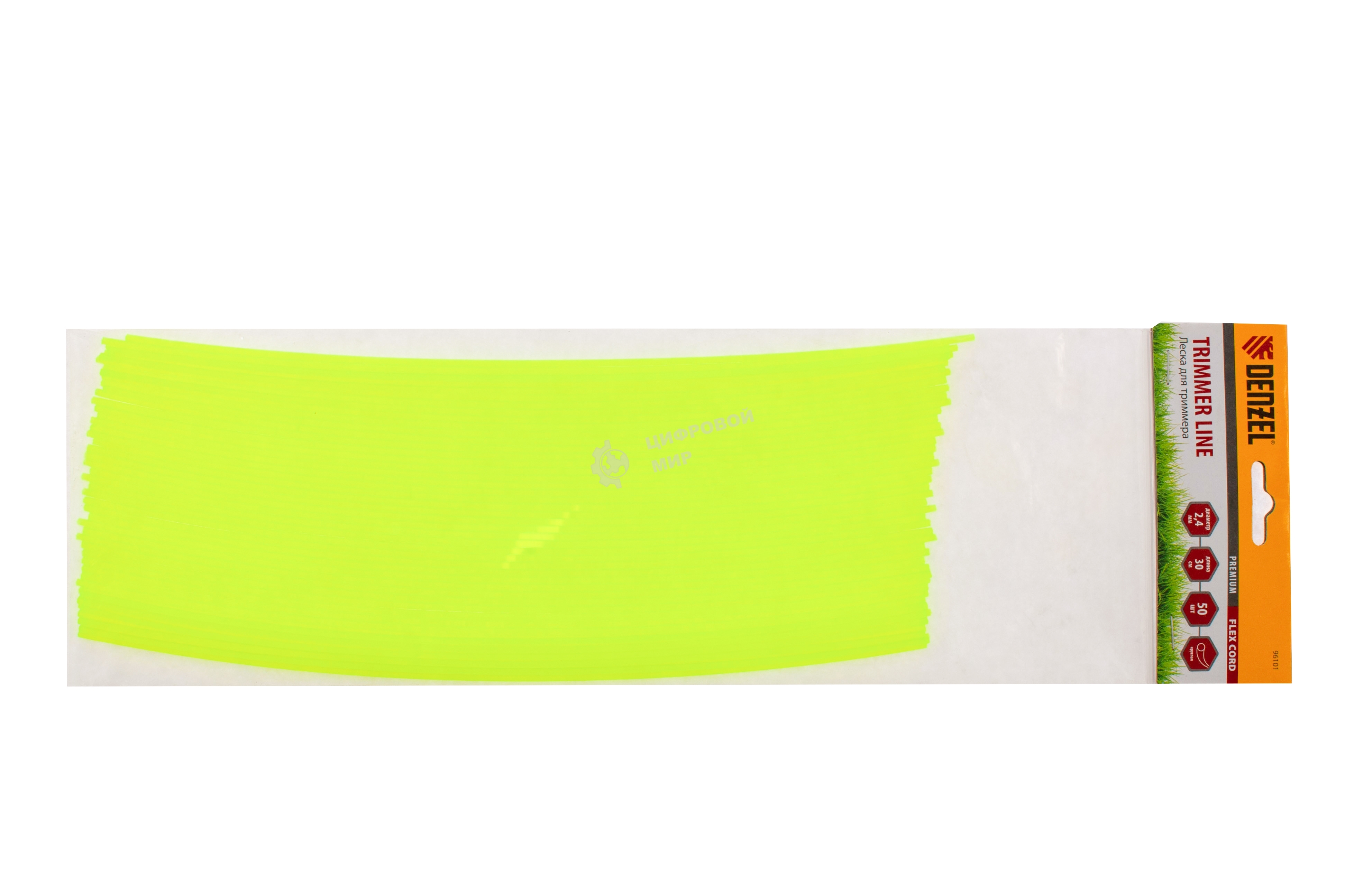 Леска для триммера круглая нарезанная Denzel 2,4 мм х 30 см 50 шт FLEX CORD