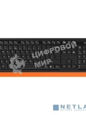 Комплект клавиатура+мышь A4Tech FStyler FG1010 беспроводной, USB, 2000 DPI, чёрный/оранжевый