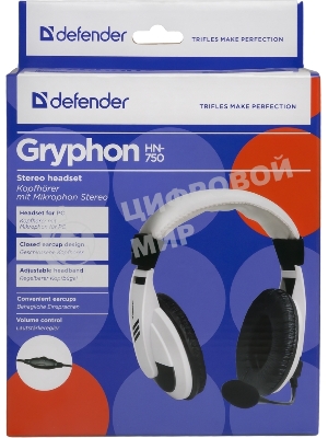 Гарнитура Defender Gryphon 750 белый, проводная
