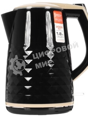 Чайник электрический Centek CT-0025 черный металл 1.8л, 1800W, двойные стенки, кнопка вкл. на ручке