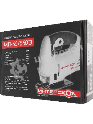Лобзик электрический ИНТЕРСКОЛ МП-65/550Э 550Вт,3000х/мин,ход 19мм,маят,2.2кг 101.1.1.00