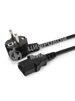 Кабель питания Cablexpert PC-186-1-3M, 3м, Schuko- C13, 3x1кв.мм, черный, с заземлением, пакет