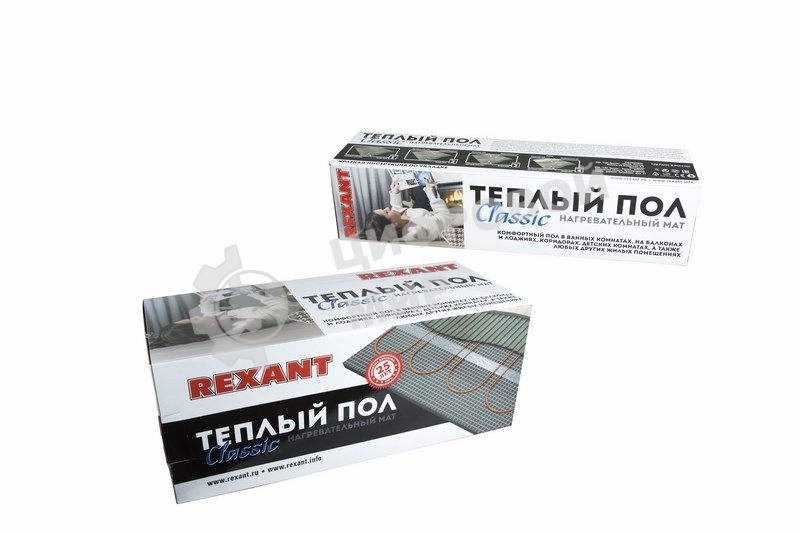 Теплый пол (нагревательный мат) Rexant Classic RNX -1,5-225 (площадь1,5 м2 (0,5 х 3,0 м)),225 Вт, двухжильный с экраном