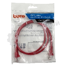 Патч-корд Buro cat.5e 1м красный RJ-45 (м)-RJ-45 (м)