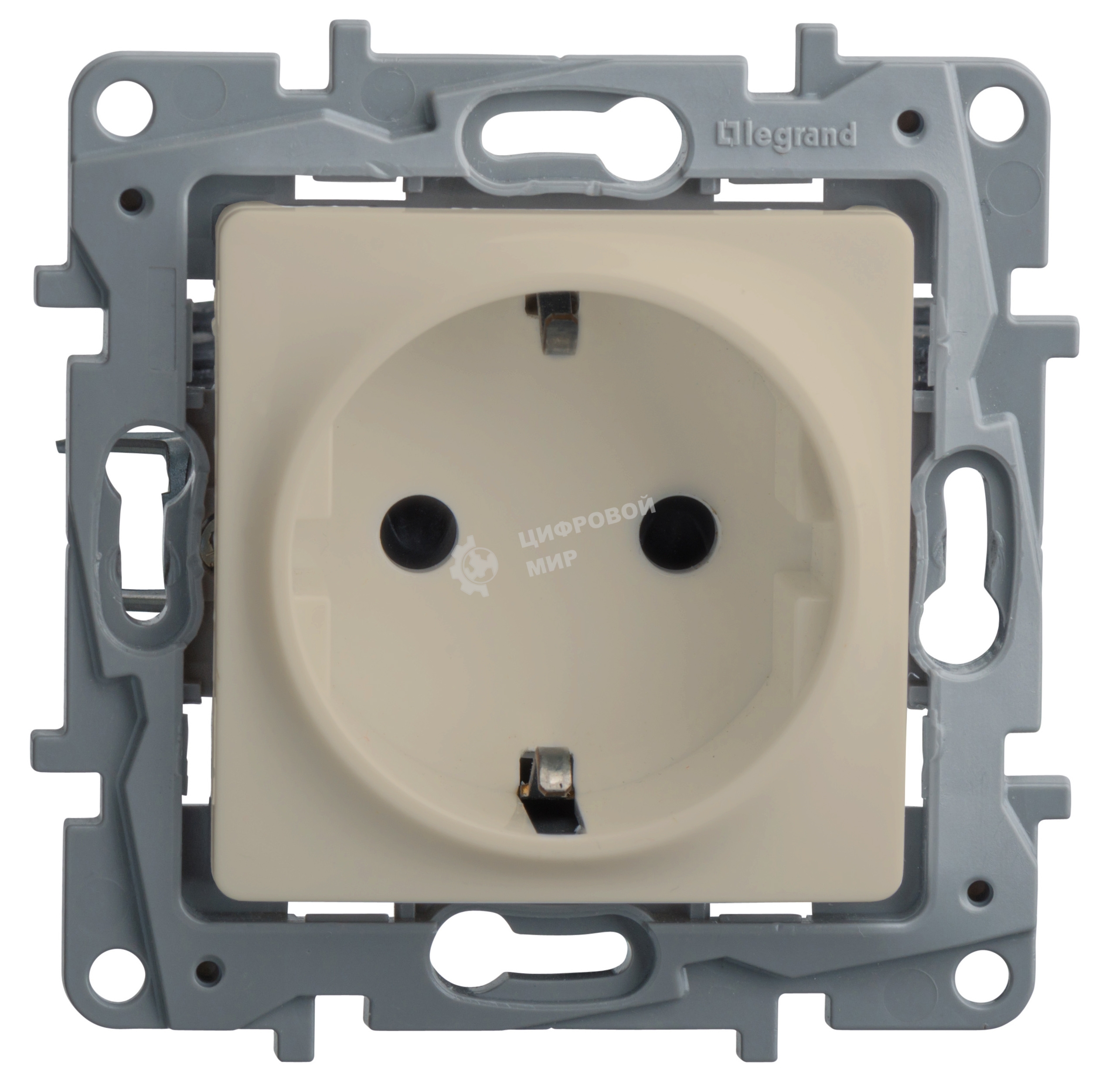 Розетка 2К+З винты, сл. кость ETIKA 