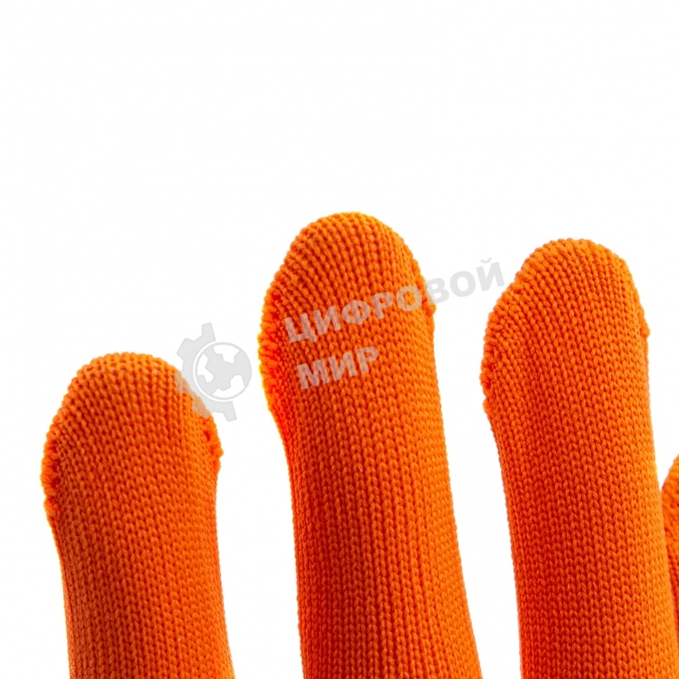 Перчатки из синтетической нити, ПВХ точка, 13 класс, оранжевые, XL Россия