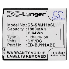 Аккумулятор CameronSino CS-SMJ110SL EB-BJ111ABE для Samsung Galaxy J1 Ace, J1 Ace Neo 3.8V, 1800mAh, 6.84Wh