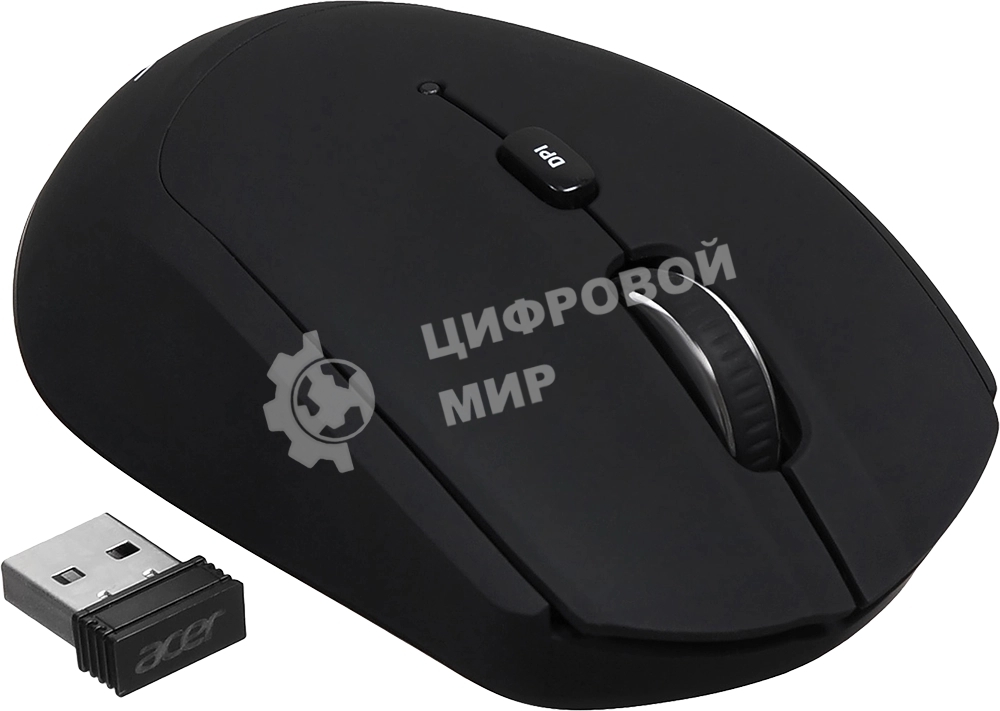 Мышь беспроводная Acer OMR050 черный, 1600 dpi, радиоканал, Bluetooth, USB, кнопки - 6