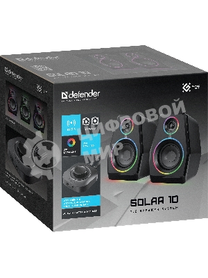 Акустическая система Defender 2.0 Solar 10 10Вт, BT/Light питание от USB