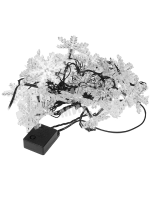 Гирлянда светодиодная Neon-night Снежинки большие 5м, 20LED, IP20, прозрачный провод, свечение мульти (RG/RB), мигание, 230В