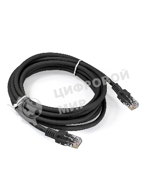 Патч-корд медный ExeGate UTP-RJ45-RJ45-5e-CU-3M-BK, UTP, cat.5e, 3м, черный