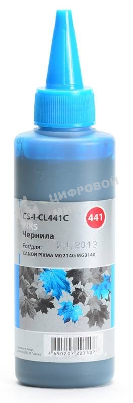 Чернила Cactus CS-I-CL441C голубой (100мл) Canon Pixma MG2140/MG3140