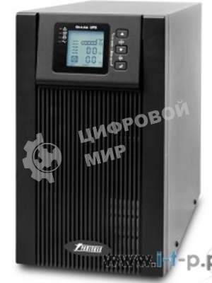 Источник бесперебойного питания PowerMan Online 3000 черный (3000ВА/2100Вт, Online-Double conversion/LCD Display/USB/Software/RJ11/45,RS-232)