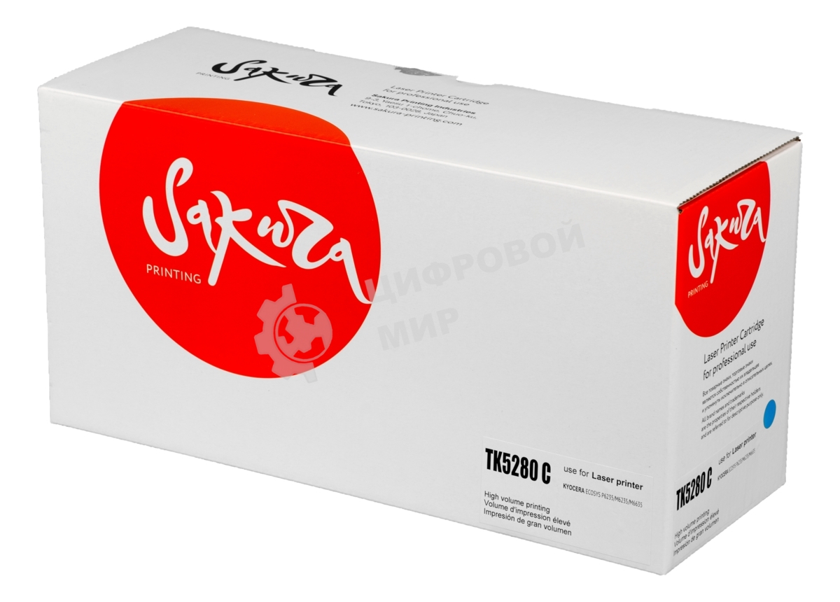 Картридж Sakura TK5280C для Kyocera Mita ECOSYS P6235cdn, синий, 11 000к.