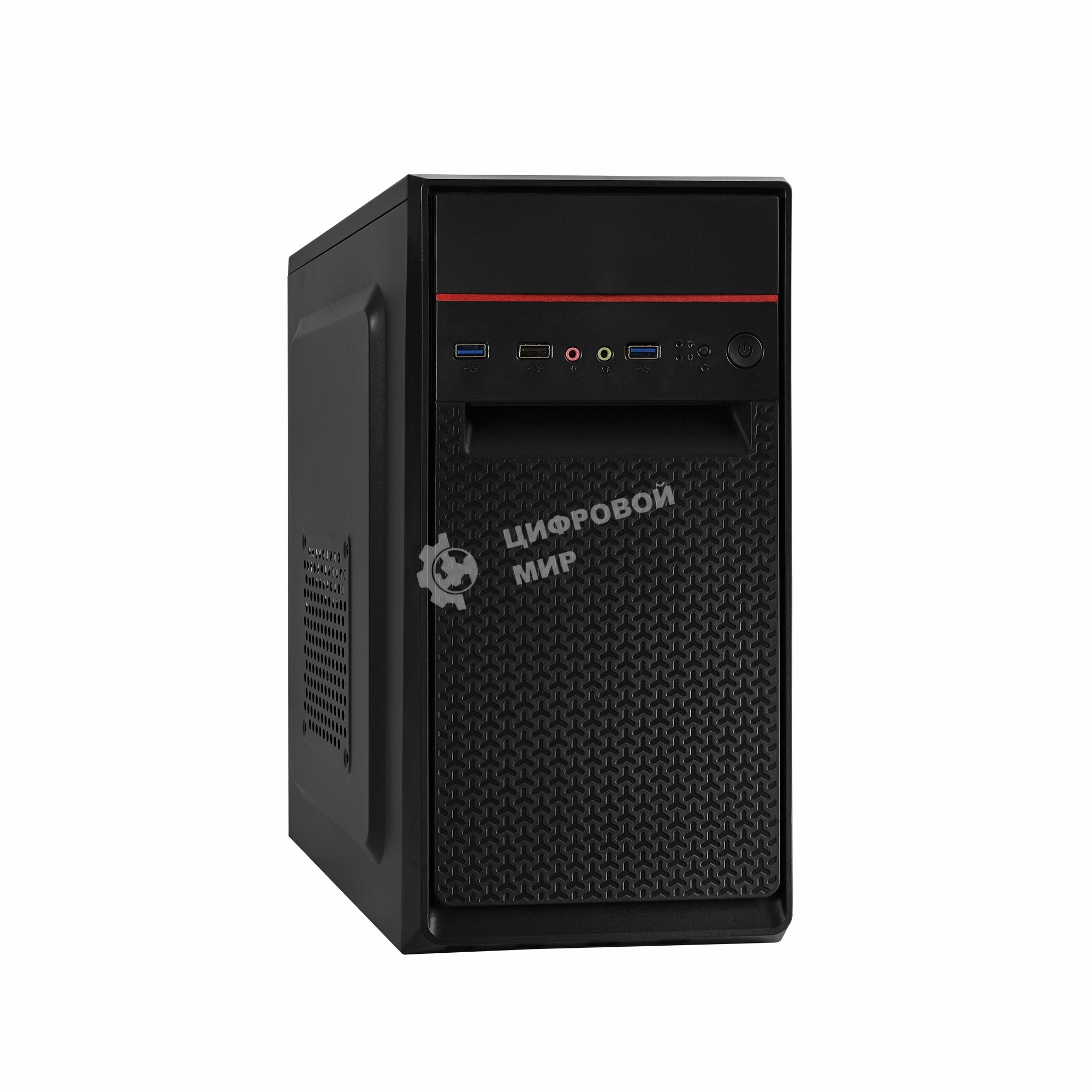 Компьютерный корпус ExeGate EX283063RUS Minitower ExeGate BAA-107U Black, mATX, (AAA450, 80мм), 1*USB+2*USB 3.0, Audio