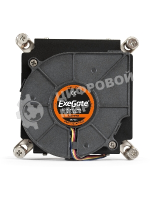 Кулер для процессора ExeGate ESNK-0049.PWM.1U.2011/66.Cu черный, 75 мм, медь, 5000 об/мин, 54 дБ, 4 pin, 115 Вт, 30 мм