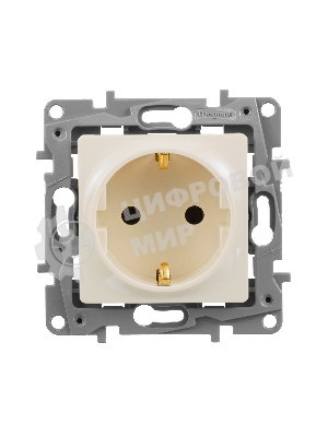 Розетка 2К+З винты, сл. кость ETIKA 