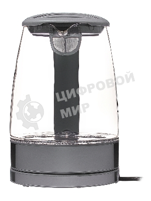 Чайник электрический Starwind SKG2315 1.7 л, 2200 Вт, серый/серебристый (корпус: стекло)