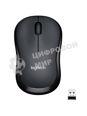 Мышь беспроводная Logitech M220 SILENT черный/серый, 1000 dpi, радиоканал, USB, кнопки - 3