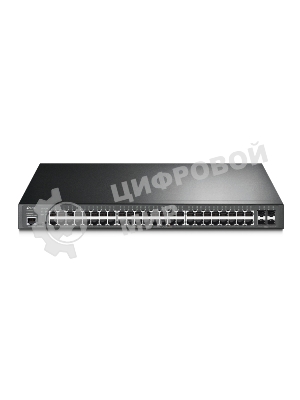 Коммутатор 48-port Gigabit PoE+ L2+ switch, 48 802.3af/at PoE+ ports, 4 Gb SFP slots, 1 RJ-45 + 1Micro-USB console ports, 348W PoE budget