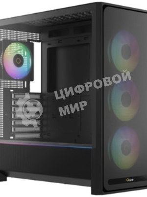 Корпус Ocypus Delta C70 BK ARGB, Midi-Tower, чёрный, 4 x 120 мм