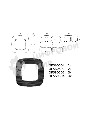 Рамка OMEGA Radian (Черный Металл шлифованный) 1-ая OF580501