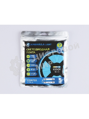 Светодиодная лента Ambrella light GS4753 COB 528Led/14W m/ 24V IP20 6500K/ 5m*10mm*2mm (2 конт.)