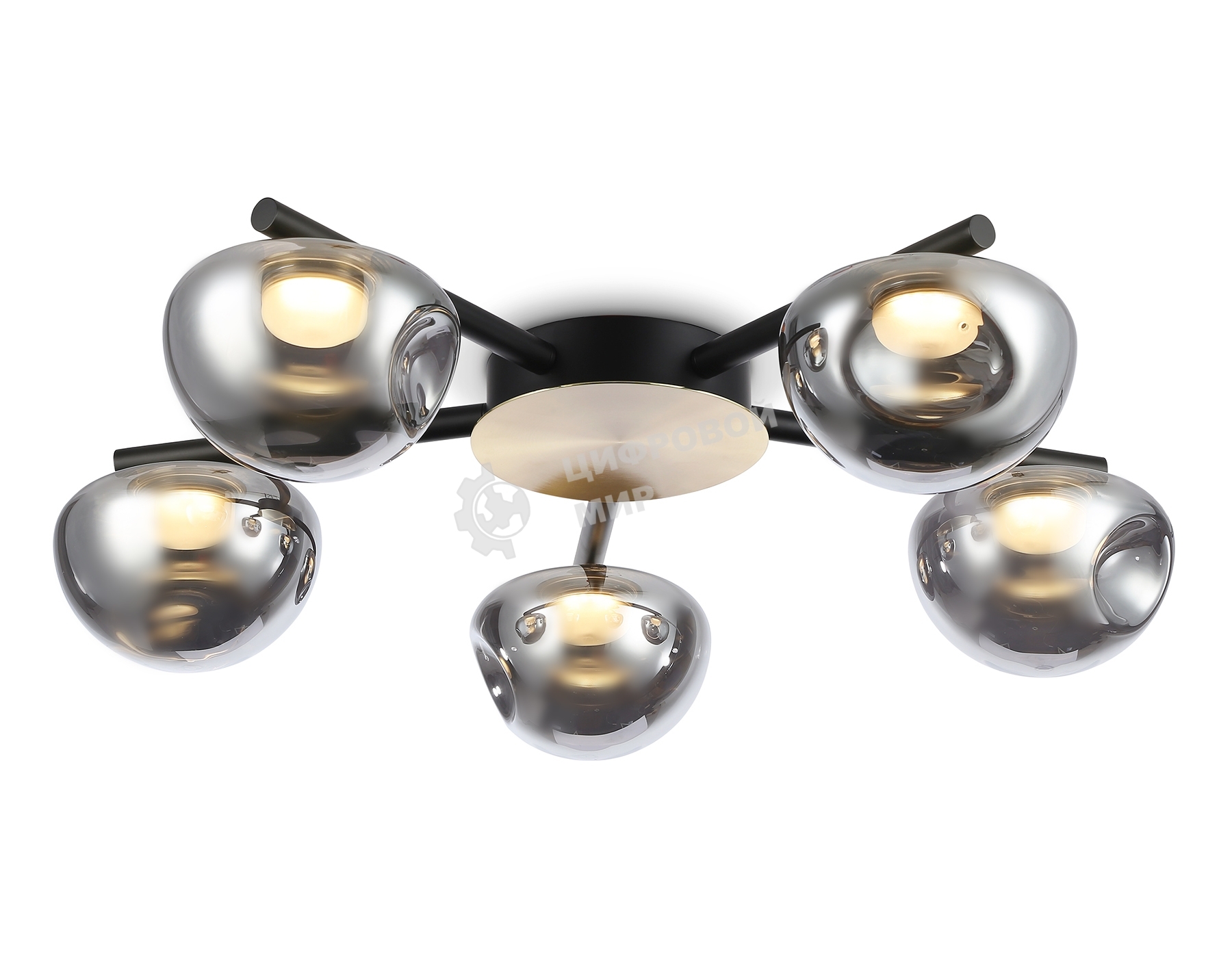 Светильник Ambrella light LH12009/5 BK/GD/SM черный/золото/дымчатый 30W 3000K D790*180