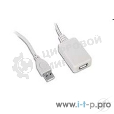 Кабель Gembird USB 2.0 удлинительный, активный 4.8м AM/AF, черный
