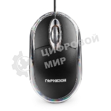 Мышь проводная Гарнизон GM-100 черный, 1000 dpi, USB, кнопки - 3
