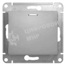 Механизм выключателя 1-кл. СП Glossa 10А IP20 10AX с подсветкой алюм. SchE GSL000313