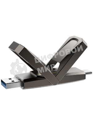 Флешка USB Netac US5 (NT03US5C-256G-32TA), 256Gb, USB 3.2/TypeC, R/W/ 550/500, черный