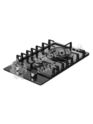 Газовая варочная панель Kuppersberg FG 36 B газ, High-Tech, 30 см, автоматический электроподжиг, газ-контроль, форсунки под сжиженый газ, SABAF конфорки, чугунные решетки, цвет черный, цвет фурнитуры черный