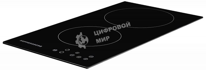 Электрическая варочная панель Kuppersberg ECO 302/домино, ширина 30 см, 2 зоны ускоренного нагрева HI-Light, 1 зона с двойным расширением, сенсорное управление, 3 цифровых дисплея, 9 уровней мощности, таймер, автоматика закипания, автоотключение, защита о
