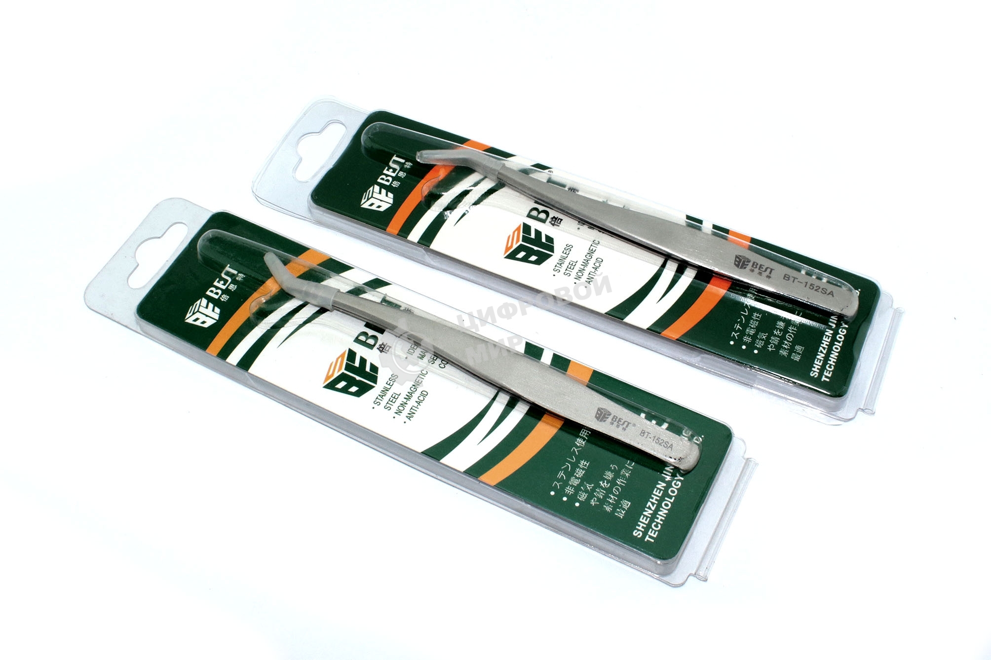 Пинцет Best BT-152SA загнутый острый 130 мм 2 шт