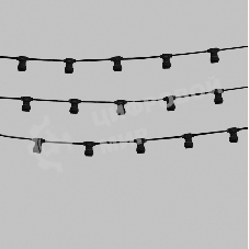 Гирлянда PROconnect Белт-Лайт 2 жилы, 50м, шаг 20 см, 250 патронов E27, IP65, черный плоский провод ПВХ