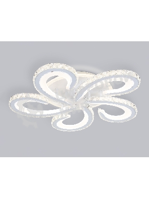 Потолочный светодиодный светильник Ambrella light FA1703/5 WH/CH белый/хром 149W 3000K-6400K 540*540*90 (ПДУ РАДИО 2.4G)