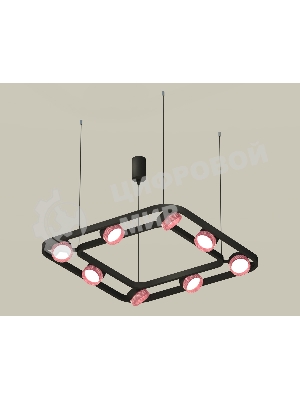 Светильник Ambrella light XB9182201/8 SBK/PI черный песок/розовый GX53 (C9182, N8486)