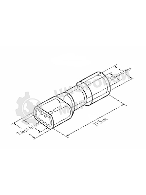 Клемма плоская Rexant полностью изолированная термоусаживаемая гнездо 6.6 мм 1.5-2.5 мм² (РПи-м-т 2.5-(6.3) синий