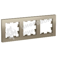 Рамка 3-м AtlasDesign универс. шампань SchE ATN000503