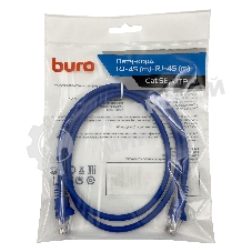 Патч-корд Buro cat.5e molded 1м голубой RJ-45 (m)-RJ-45 (m)