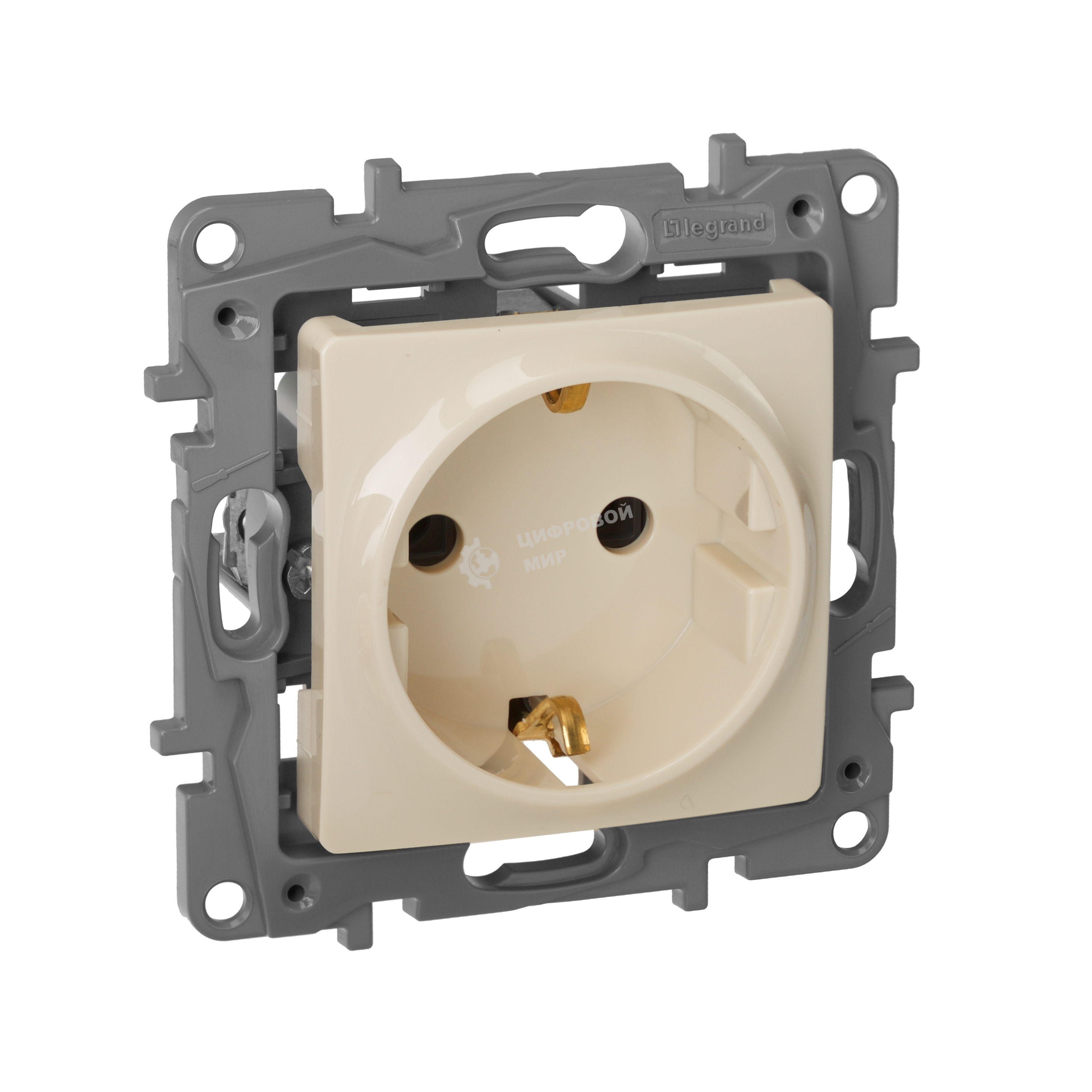 Розетка 2К+З винты, сл. кость ETIKA 