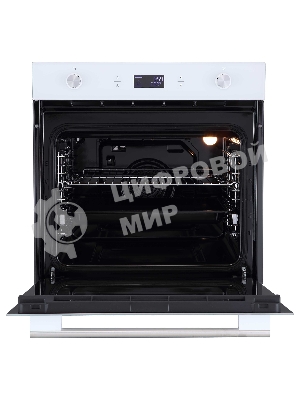 Духовой шкаф встраиваемый полноразмерный Evelux EO 650 PW, 60 см, 9 режимов, 70л, белое стекло