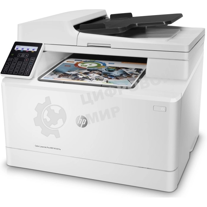 МФУ лазерное HP Color LaserJet Pro M183fw (7KW56A), A4, цветной, печ. до 16 стр/мин., скан. до 15 стр/мин. (ч/б) 8 стр/мин. (цвет), 600 x 600 dpi (печать) 1200x1200dpi (скан.), USB, RJ-45, Wi-Fi, Air Print, Mopria