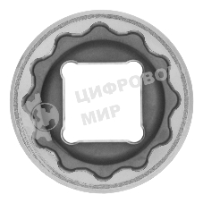 Головка торцевая, 22 мм, 12-гранная, CrV, под квадрат 1/2