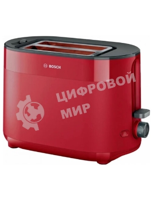 Тостер Bosch TAT2M124 красный, 950 Вт, 2 слота