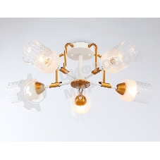 Светильник Ambrella light TR303323/5 WH/GD/CL/FR белый/золото/прозрачный/белый матовый E27*5 max 60W D620*200