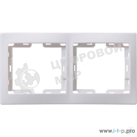 Рамка Iek EMK20-K01-DM РГ-2-КБ 2местн. горизонт. КВАРТА (белый)
